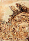 verre peint � la grisaille