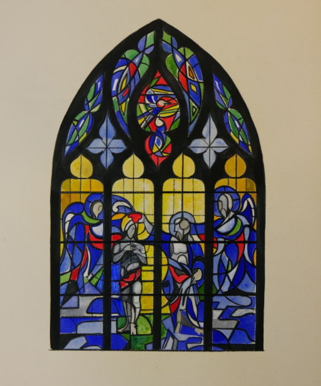 Exposition : bleu, rouge et or, les vitraux de Danièle Perré pour l'église Saint-Jean